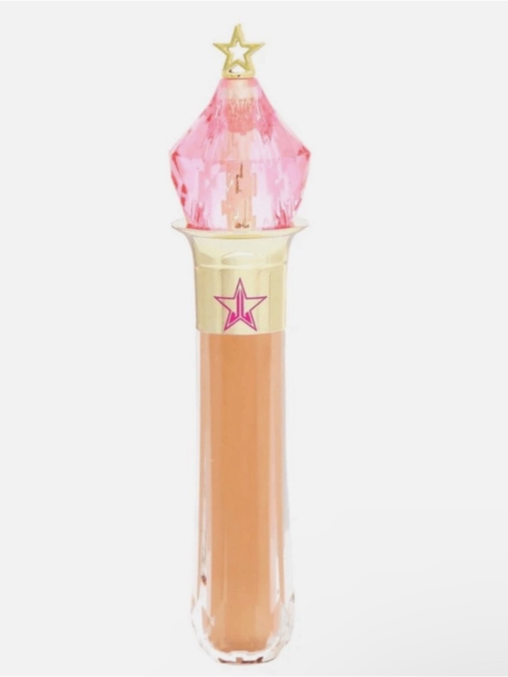 Jeffree Star Crystal Cap Lip Gloss — Peach Nude with Pink Accent